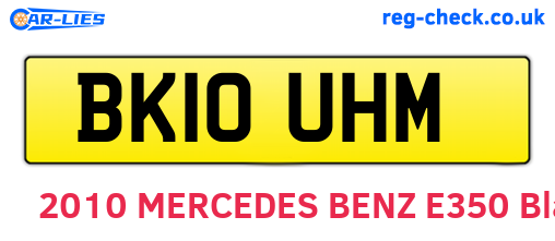 BK10UHM are the vehicle registration plates.
