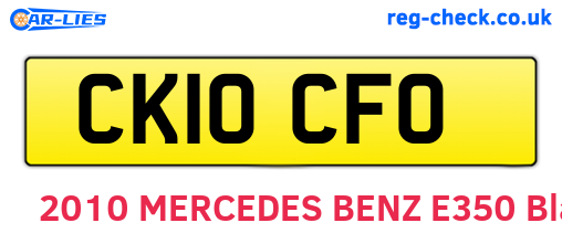 CK10CFO are the vehicle registration plates.
