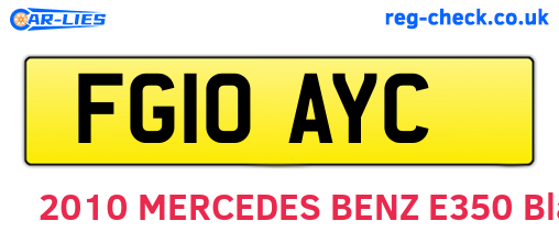 FG10AYC are the vehicle registration plates.
