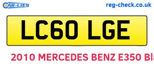 LC60LGE are the vehicle registration plates.