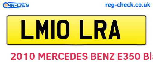LM10LRA are the vehicle registration plates.
