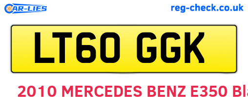 LT60GGK are the vehicle registration plates.
