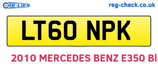 LT60NPK are the vehicle registration plates.