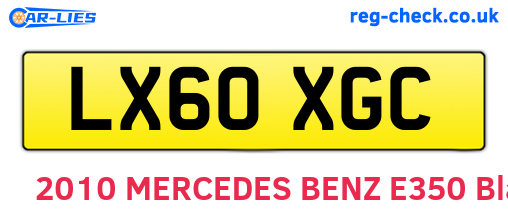 LX60XGC are the vehicle registration plates.