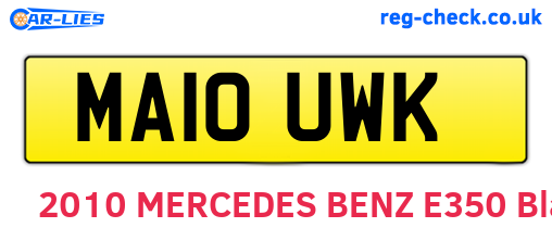 MA10UWK are the vehicle registration plates.