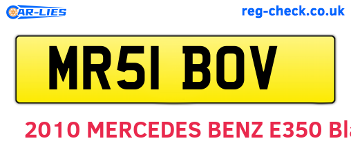 MR51BOV are the vehicle registration plates.