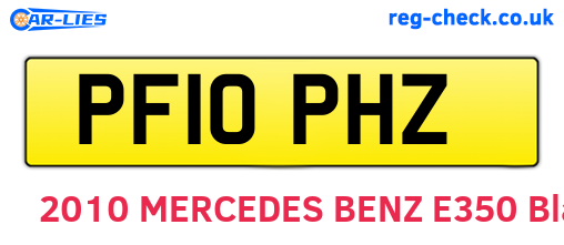 PF10PHZ are the vehicle registration plates.
