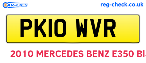PK10WVR are the vehicle registration plates.