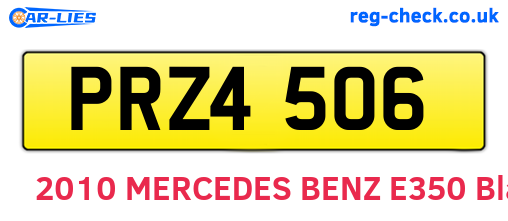 PRZ4506 are the vehicle registration plates.