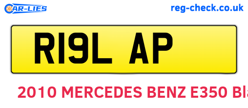 R19LAP are the vehicle registration plates.