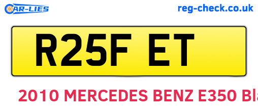R25FET are the vehicle registration plates.