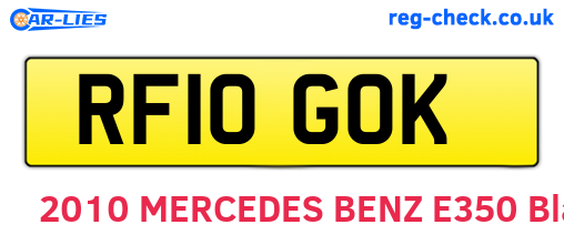 RF10GOK are the vehicle registration plates.