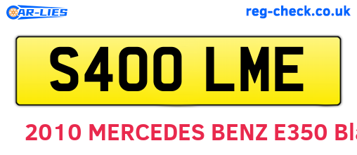 S400LME are the vehicle registration plates.