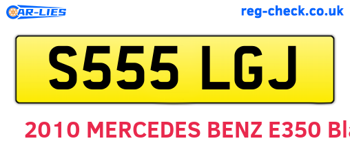 S555LGJ are the vehicle registration plates.