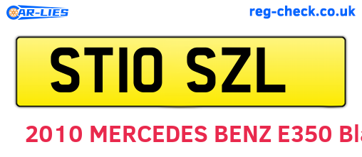 ST10SZL are the vehicle registration plates.