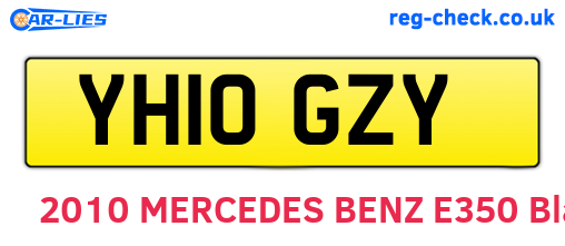 YH10GZY are the vehicle registration plates.