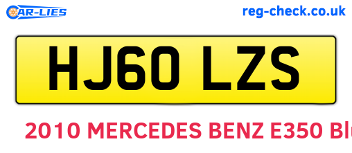 HJ60LZS are the vehicle registration plates.