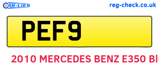 PEF9 are the vehicle registration plates.