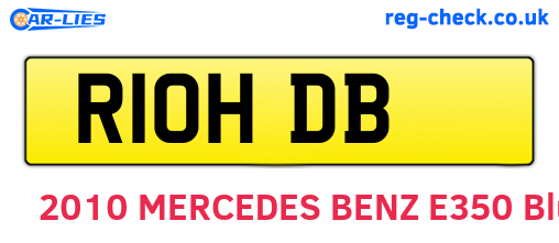 R10HDB are the vehicle registration plates.