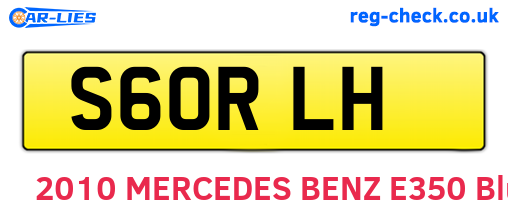 S60RLH are the vehicle registration plates.
