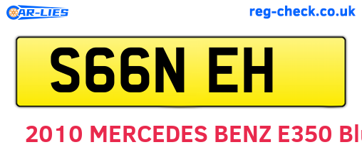 S66NEH are the vehicle registration plates.