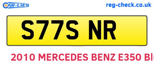 S77SNR are the vehicle registration plates.