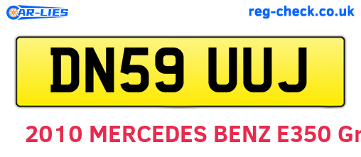DN59UUJ are the vehicle registration plates.