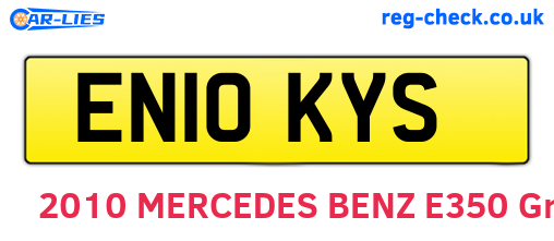 EN10KYS are the vehicle registration plates.