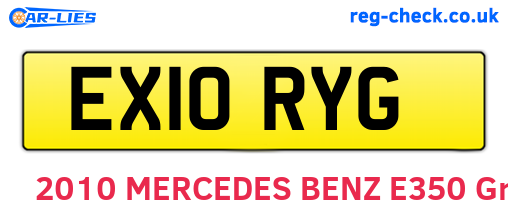 EX10RYG are the vehicle registration plates.