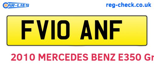 FV10ANF are the vehicle registration plates.
