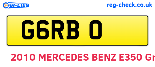 G6RBO are the vehicle registration plates.