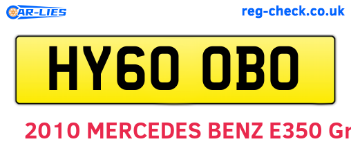 HY60OBO are the vehicle registration plates.
