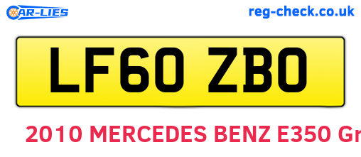 LF60ZBO are the vehicle registration plates.