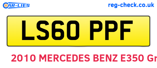 LS60PPF are the vehicle registration plates.