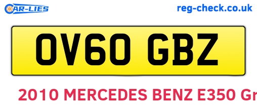 OV60GBZ are the vehicle registration plates.
