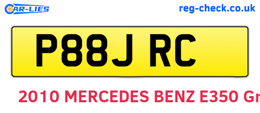 P88JRC are the vehicle registration plates.