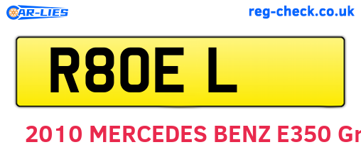 R8OEL are the vehicle registration plates.
