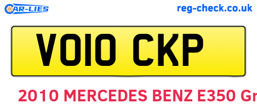 VO10CKP are the vehicle registration plates.