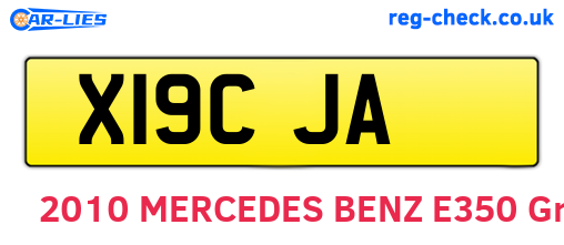 X19CJA are the vehicle registration plates.