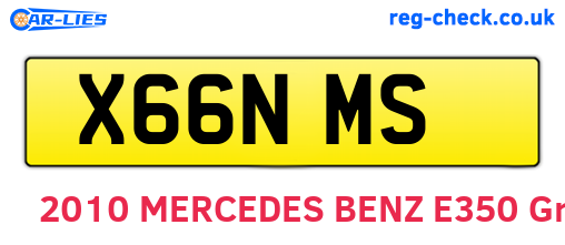 X66NMS are the vehicle registration plates.