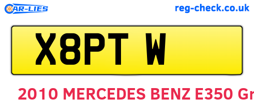 X8PTW are the vehicle registration plates.