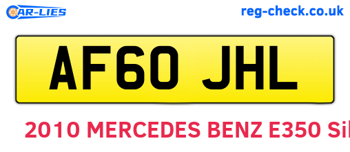 AF60JHL are the vehicle registration plates.
