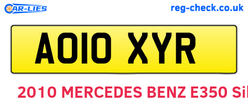 AO10XYR are the vehicle registration plates.