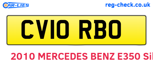 CV10RBO are the vehicle registration plates.