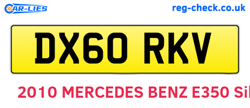 DX60RKV are the vehicle registration plates.