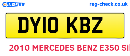 DY10KBZ are the vehicle registration plates.
