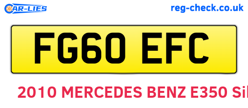 FG60EFC are the vehicle registration plates.