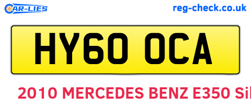 HY60OCA are the vehicle registration plates.