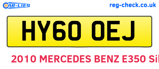 HY60OEJ are the vehicle registration plates.