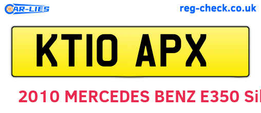 KT10APX are the vehicle registration plates.